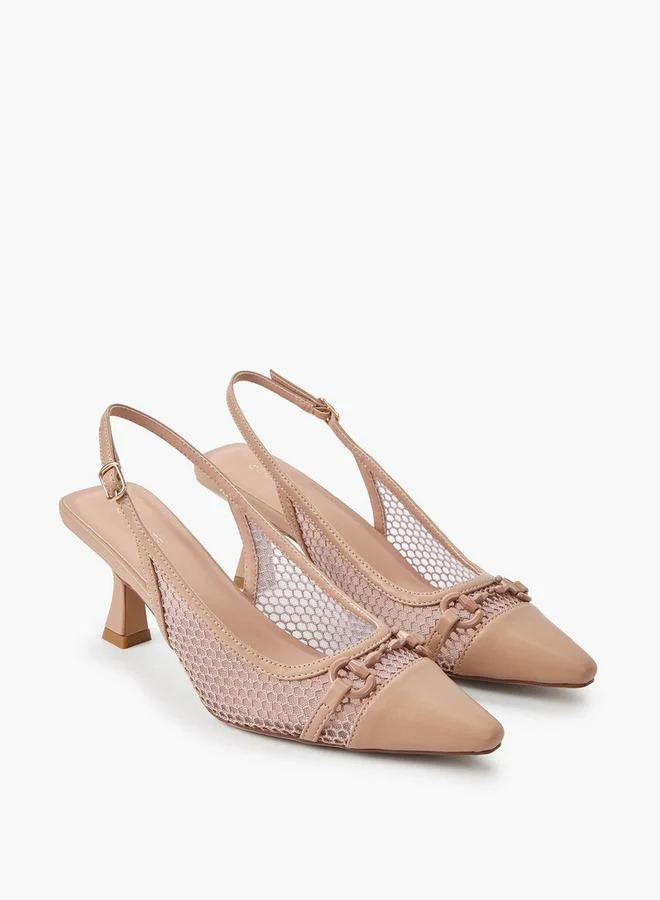 Celeste Women Kitten Heel Backstrap Shoes